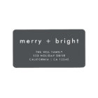 Christmas Address Label | Merry + Bright Gray