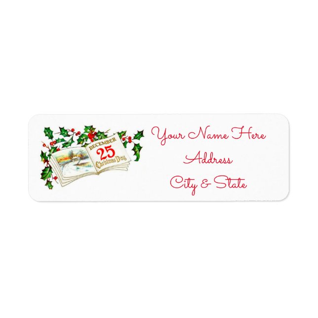 Christmas Address Labels/December 25th Label (Front)
