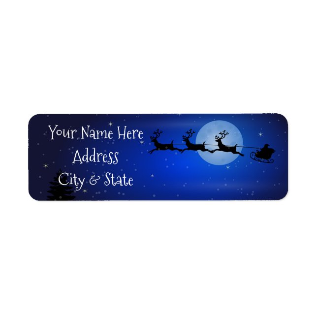 Christmas Address Labels/Santa and Sleigh Label (Front)