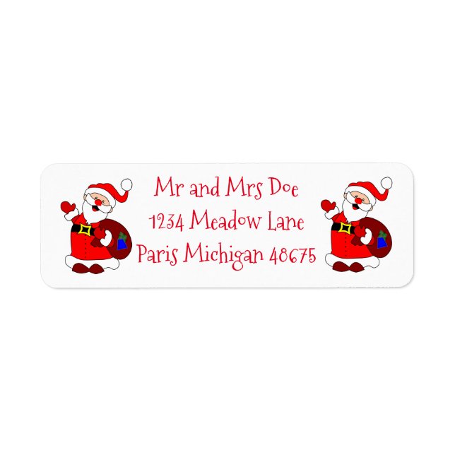 Christmas Address Labels/Santa Waving Label (Front)
