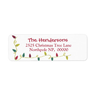 Christmas Address Labels with Christmas Lights