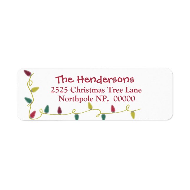 Christmas Address Labels with Christmas Lights (Front)