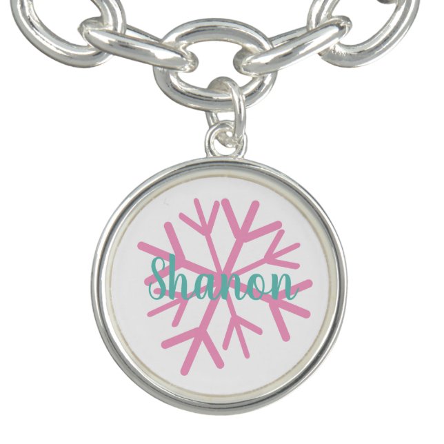 Christmas Adorable Snowflake Pink Bracelet (Design)