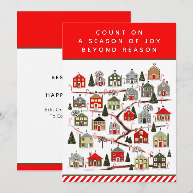 Christmas Advent Calendar Cards (Front/Back)