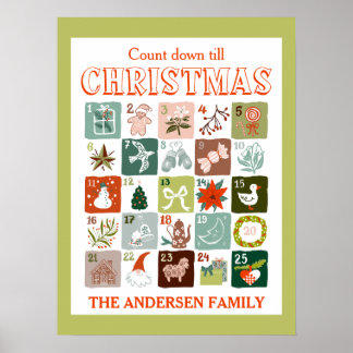 Christmas advent calendar count down  poster