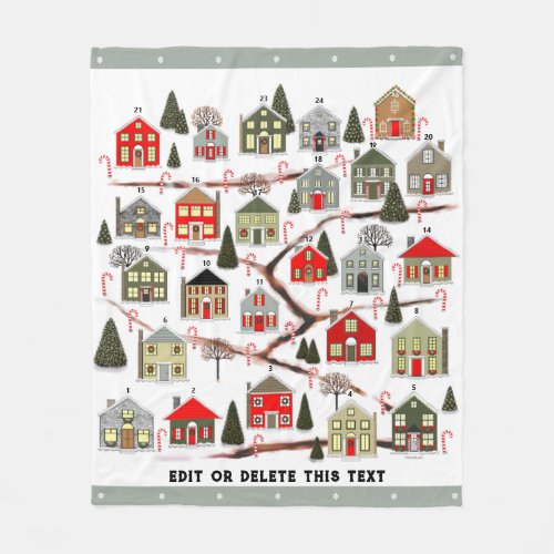Christmas Advent Calendar Fleece Blanket