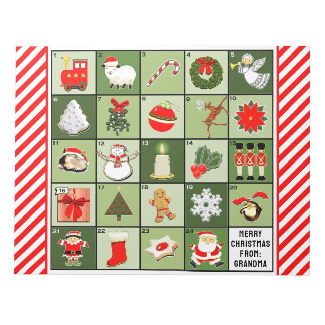 Christmas Advent Calendar Notepad (Front)