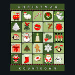 Christmas Advent Calendar Poster<br><div class="desc">Festive Christmas Countdown Advent Calendar decor featuring 25 Christmas images.  Edit or add text to personalize.</div>