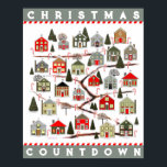 Christmas Advent Calendar Poster<br><div class="desc">Creative Christmas Countdown Advent Calendar holiday gift featuring snowy village of 24 houses leading up to gingerbread house. Add your text to personalize.</div>