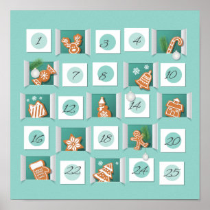 Christmas Advent Calendar Poster