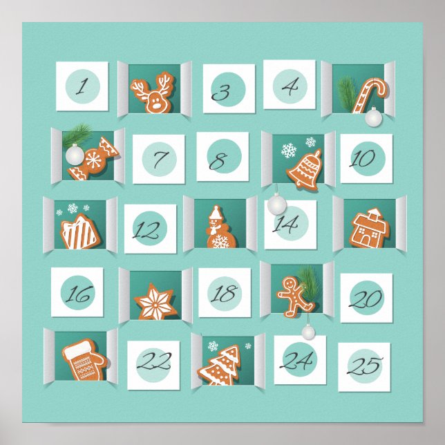 Christmas Advent Calendar Poster (Front)