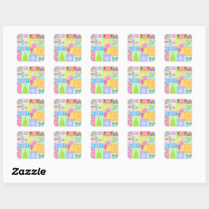 Christmas Advent Calendar Square Sticker