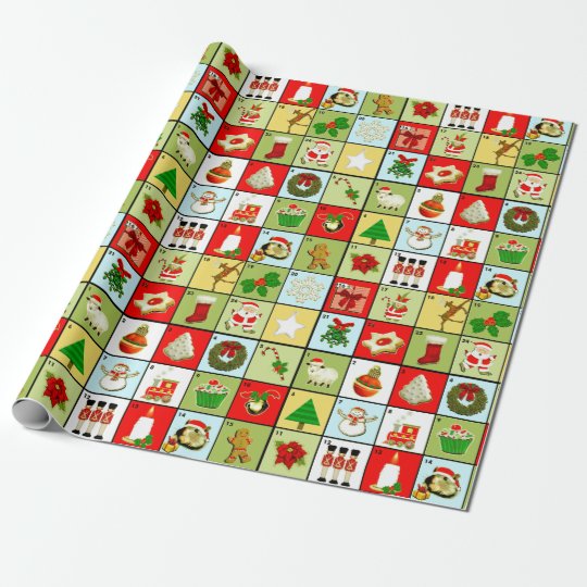 Christmas Advent Calendar Wrapping Paper | Zazzle.com