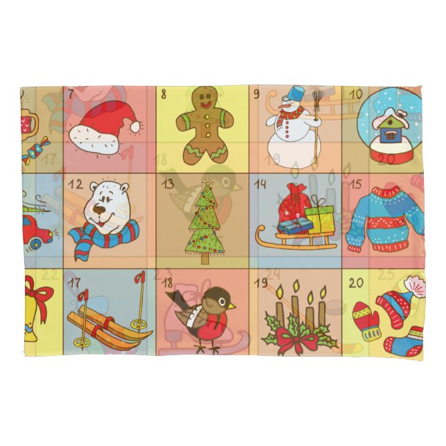 Christmas Advent: Doodle Element Collection Pillow Case (Front)