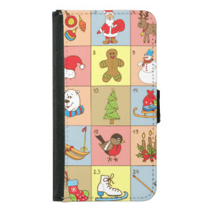 Christmas Advent: Doodle Element Collection Samsung Galaxy S5 Wallet Case