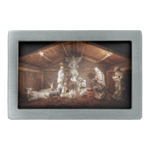 Christmas Advent Jesus Nativity Manger Scene Belt Buckle