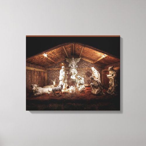 Christmas Advent Jesus Nativity Manger Scene Canvas Print