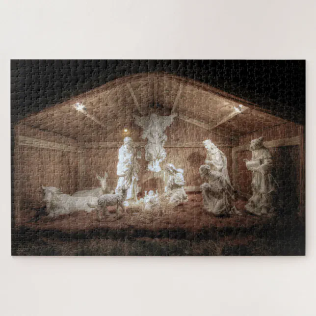 Christmas Advent Jesus Nativity Manger Scene Jigsaw Puzzle Zazzle