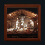 Christmas Advent Jesus Nativity Manger Scene Keepsake Box<br><div class="desc">An original fine art photograph by Shelley Neff Photography featuring the divine manger display at Saint Catherine Laboure Church and School located in Harrisburg, Pennsylvania, USA. The nativity scene features baby Jesus in a crèche, his mother Mary, Joseph, the three wise men (magi) who gifted the newborn King with gold,...</div>
