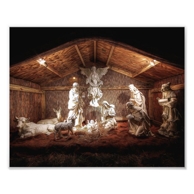 Christmas Advent Jesus Nativity Manger Scene Photo Print (Front)