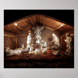 Christmas Advent Jesus Nativity Manger Scene Poster