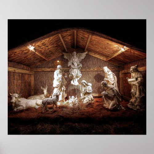 Christmas Advent Jesus Nativity Manger Scene Poster