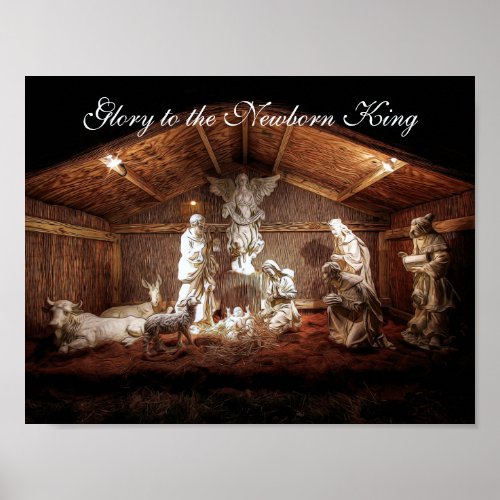 Christmas Advent Jesus Nativity Manger Scene Poster