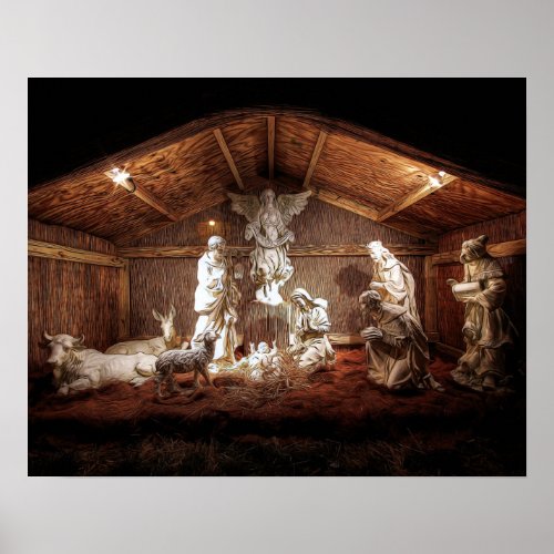 Christmas Advent Jesus Nativity Manger Scene Poster