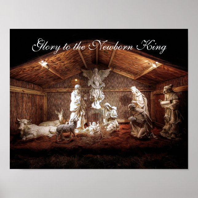 Christmas Advent Jesus Nativity Manger Scene Poster (Front)