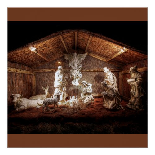 Christmas Advent Jesus Nativity Manger Scene Poster