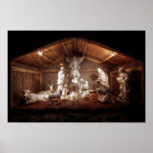 Christmas Advent Jesus Nativity Manger Scene Poster