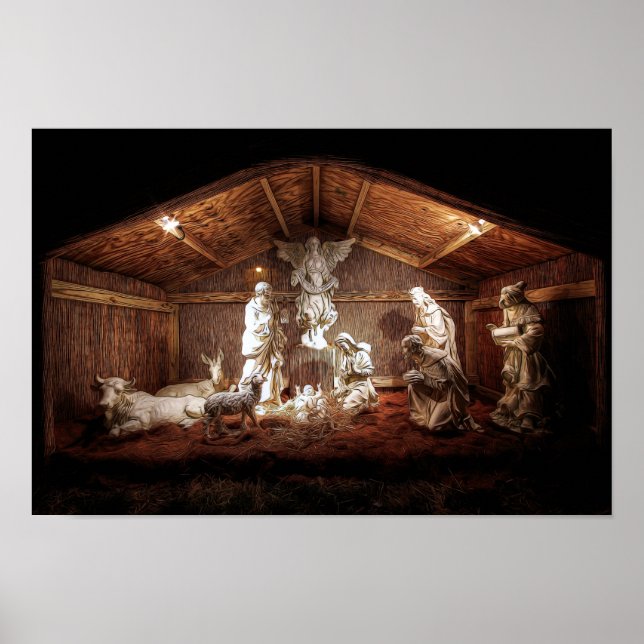 Christmas Advent Jesus Nativity Manger Scene Poster (Front)