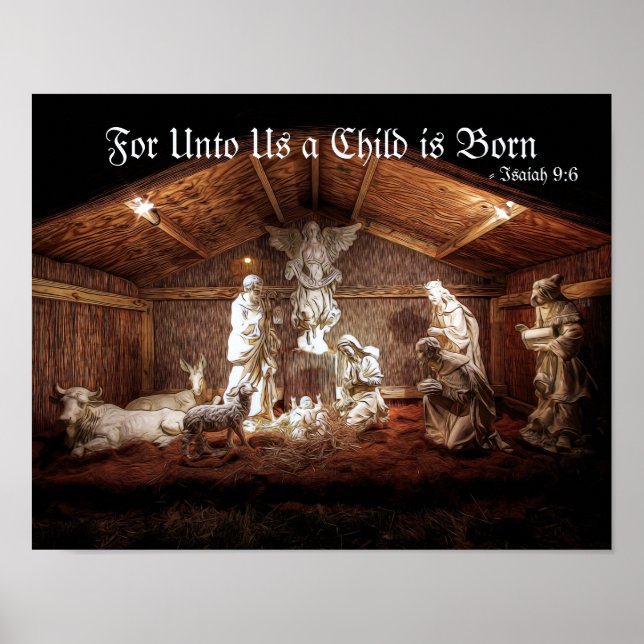 Christmas Advent Jesus Nativity Manger Scene Poster (Front)
