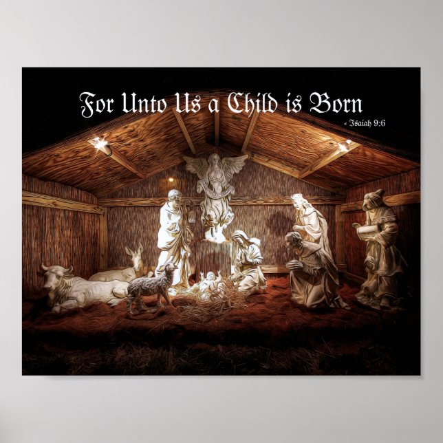 Christmas Advent Jesus Nativity Manger Scene Poster (Front)