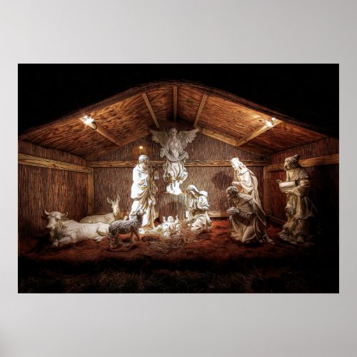 Christmas Advent Jesus Nativity Manger Scene Poster