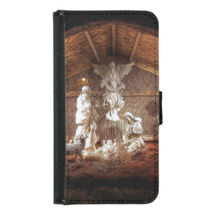 Christmas Advent Jesus Nativity Manger Scene Samsung Galaxy S5 Wallet Case