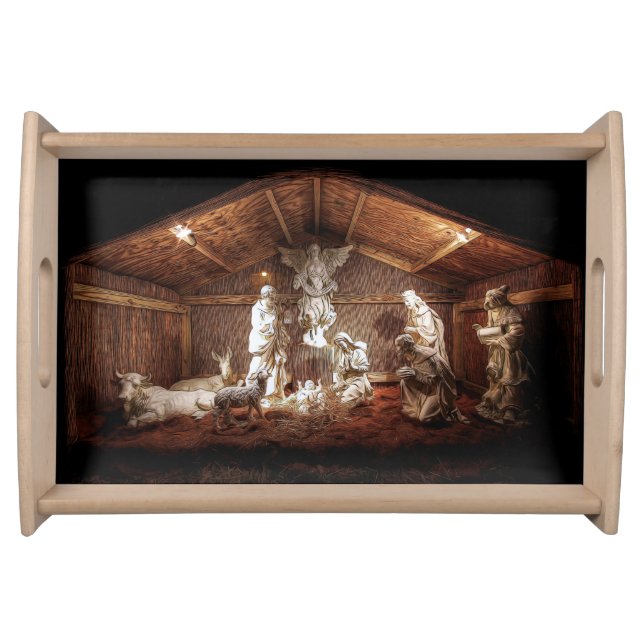 Christmas Advent Jesus Nativity Manger Scene Serving Tray (Front)