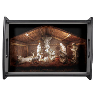 Christmas Advent Jesus Nativity Manger Scene Serving Tray