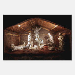Christmas Advent Jesus Nativity Manger Scene Sign