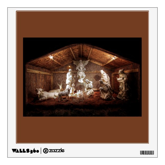Christmas Advent Jesus Nativity Manger Scene Wall Decal (Front)