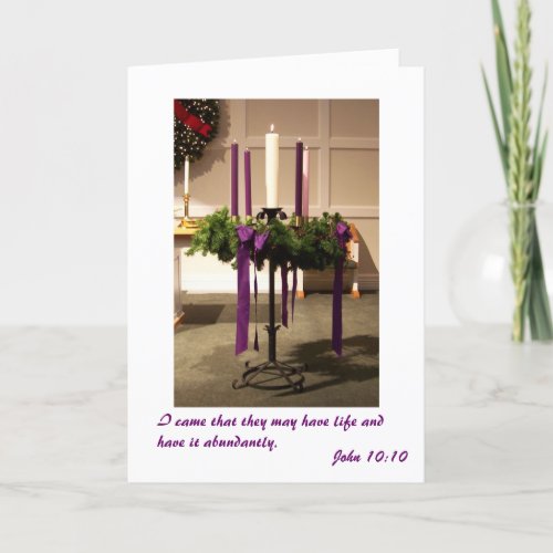 Christmas Advent Wreath and Candles Holiday Card