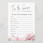 Christmas Advice for Bride Bridal Shower Game Card