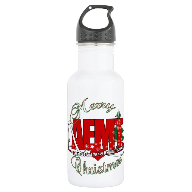 CHRISTMAS AEMT Advanced Emergency Medical Tech Water Bottle (Front)