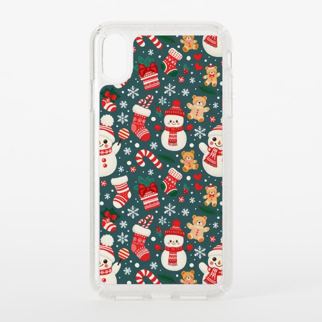 Christmas Aesthetic Pattern Snowman Speck iPhone XS Max Case (Front)