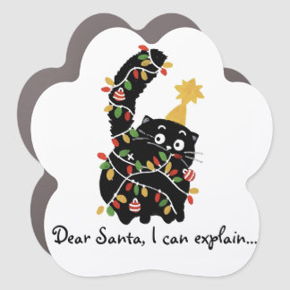 Christmas Aesthetic Santa Cat Cute Funny Car Magnet