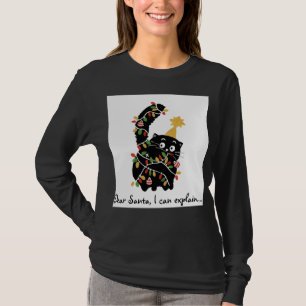 Christmas Aesthetic Santa Cat Cute Funny T-Shirt
