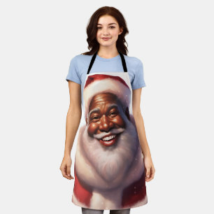 Christmas African-American Jolly Santa Claus, Apron
