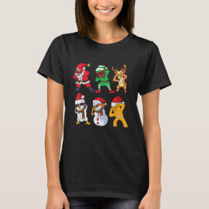 Christmas African American Santa and Friends Gridd T-Shirt