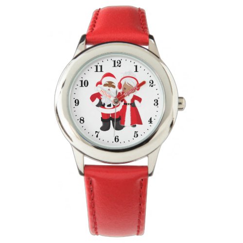 Christmas African American Santa Mrs Claus Watch