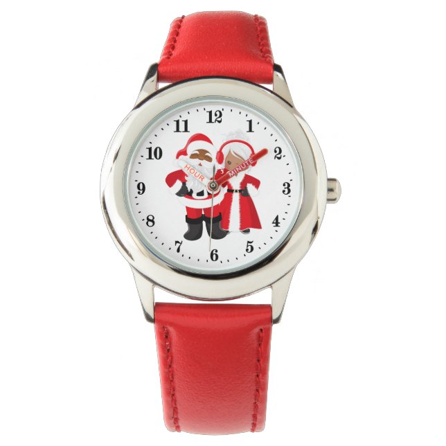 Christmas African American Santa Mrs. Claus Watch (Front)